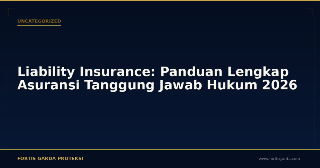 Liability Insurance: Panduan Lengkap Asuransi Tanggung Jawab Hukum 2026 - Uncategorized | Fortis Garda Proteksi