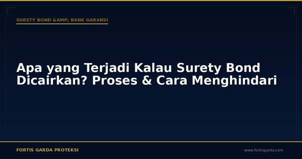 Apa yang Terjadi Kalau Surety Bond Dicairkan? Proses & Cara Menghindari - Surety Bond & Bank Garansi | Fortis Garda Proteksi