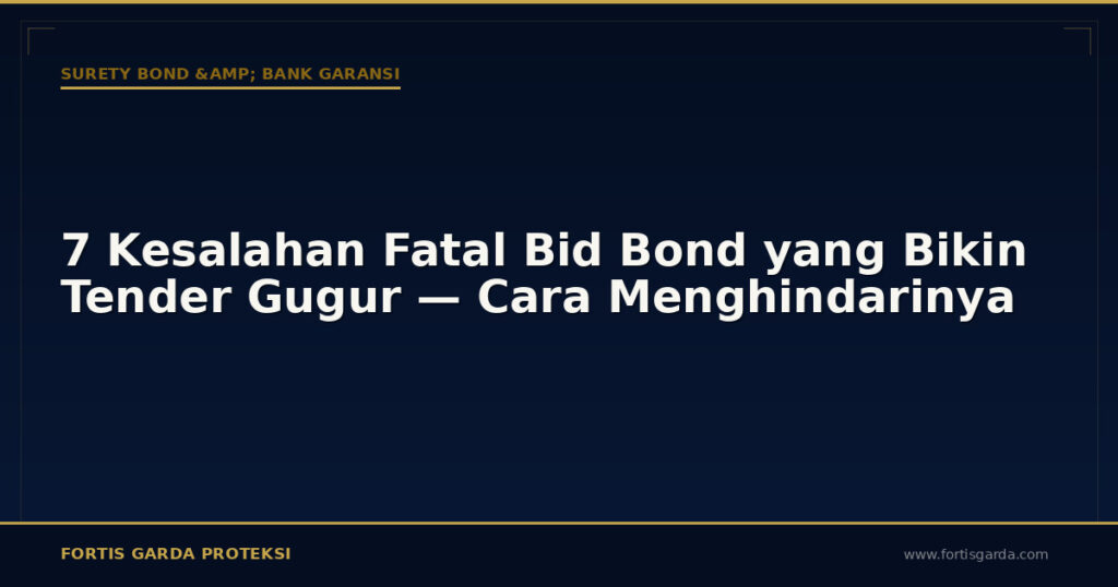 7 Kesalahan Fatal Bid Bond yang Bikin Tender Gugur — Cara Menghindarinya - Surety Bond & Bank Garansi | Fortis Garda Proteksi