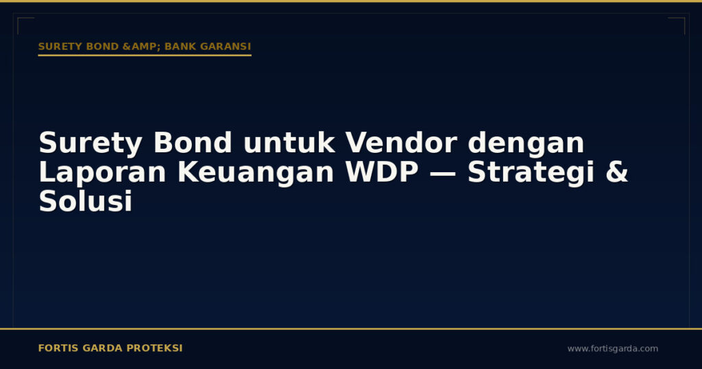 Surety Bond untuk Vendor dengan Laporan Keuangan WDP — Strategi & Solusi - Surety Bond & Bank Garansi | Fortis Garda Proteksi