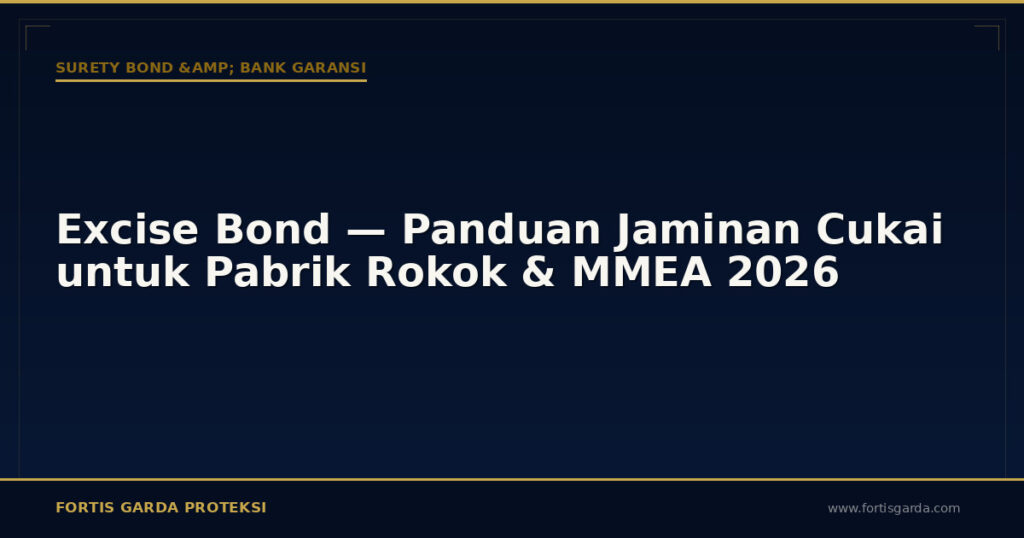 Excise Bond — Panduan Jaminan Cukai untuk Pabrik Rokok & MMEA 2026 - Surety Bond & Bank Garansi | Fortis Garda Proteksi