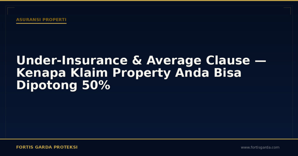 Under-Insurance & Average Clause — Kenapa Klaim Property Anda Bisa Dipotong 50% - Asuransi Properti | Fortis Garda Proteksi