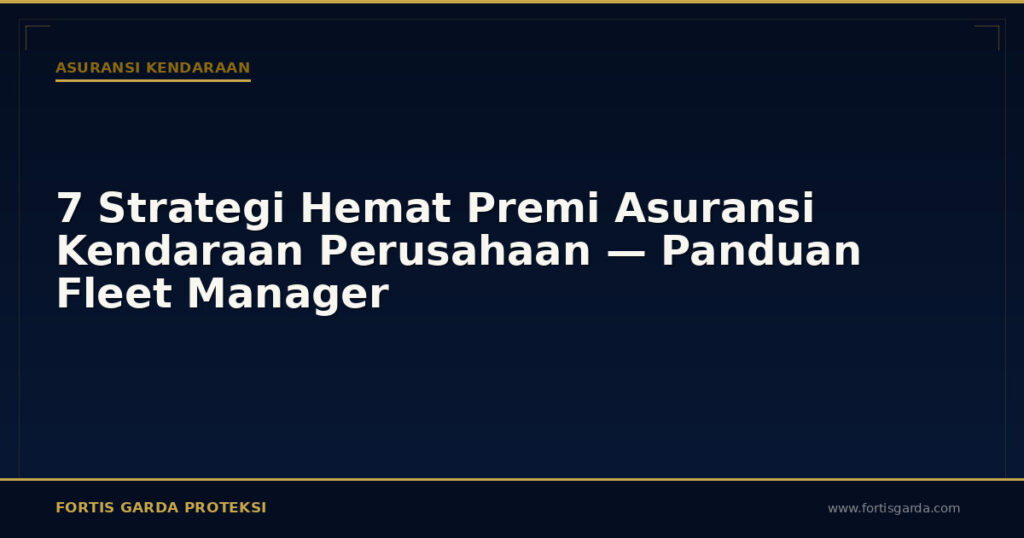 7 Strategi Hemat Premi Asuransi Kendaraan Perusahaan — Panduan Fleet Manager - Asuransi Kendaraan | Fortis Garda Proteksi