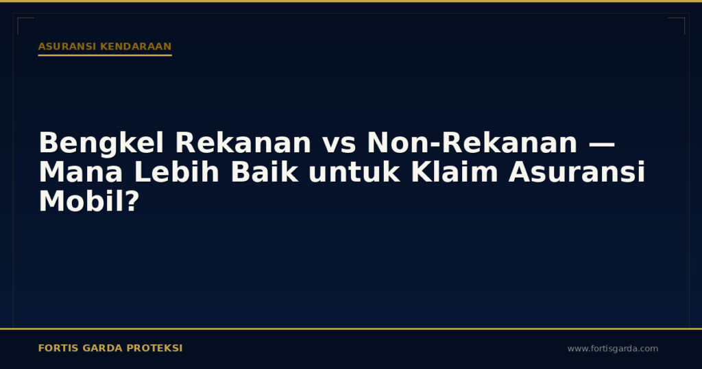 Bengkel Rekanan vs Non-Rekanan — Mana Lebih Baik untuk Klaim Asuransi Mobil? - Asuransi Kendaraan | Fortis Garda Proteksi