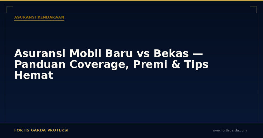 Asuransi Mobil Baru vs Bekas — Panduan Coverage, Premi & Tips Hemat - Asuransi Kendaraan | Fortis Garda Proteksi