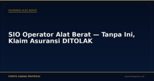 SIO Operator Alat Berat — Tanpa Ini, Klaim Asuransi DITOLAK - Asuransi Alat Berat | Fortis Garda Proteksi