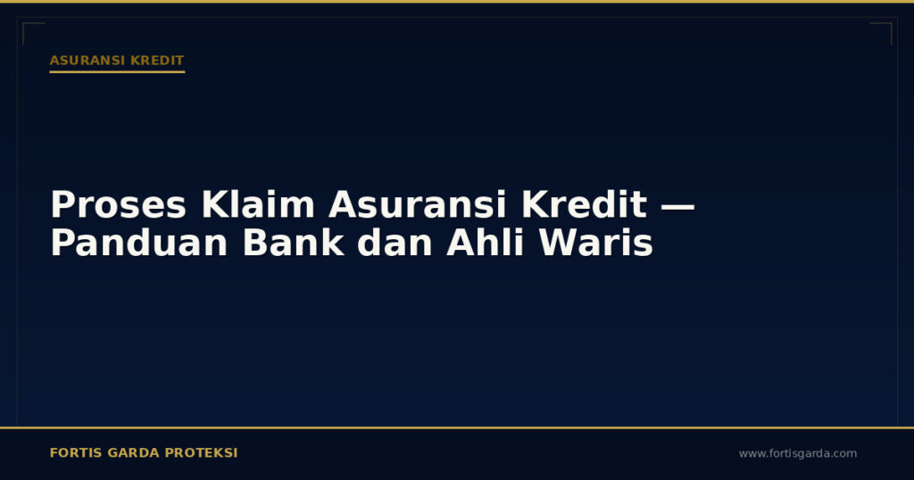 Proses Klaim Asuransi Kredit — Panduan Bank dan Ahli Waris - Asuransi Kredit | Fortis Garda Proteksi