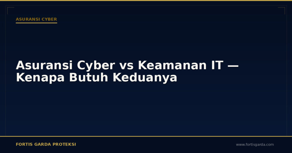 Asuransi Cyber vs Keamanan IT — Kenapa Butuh Keduanya - Asuransi Cyber | Fortis Garda Proteksi