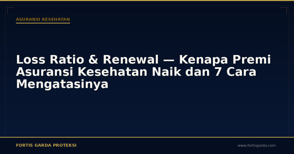 Loss Ratio & Renewal — Kenapa Premi Asuransi Kesehatan Naik dan 7 Cara Mengatasinya - Asuransi Kesehatan | Fortis Garda Proteksi