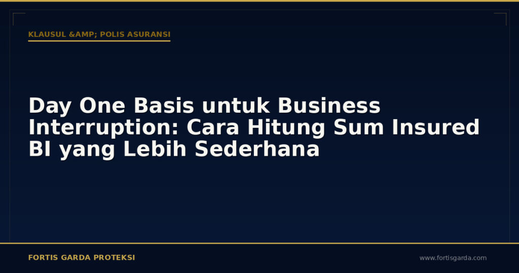 Day One Basis untuk Business Interruption: Cara Hitung Sum Insured BI yang Lebih Sederhana - Klausul & Polis Asuransi | Fortis Garda Proteksi