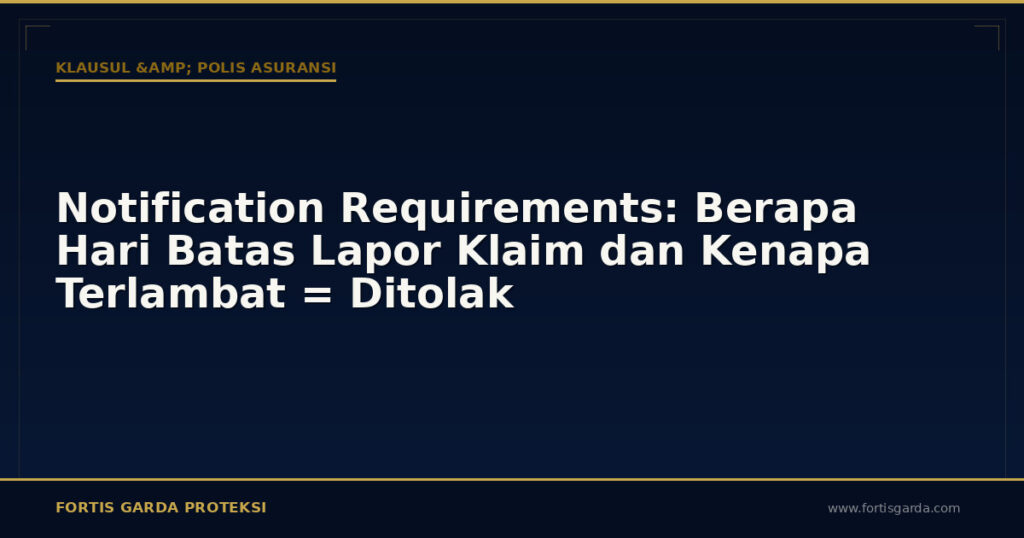 Notification Requirements: Berapa Hari Batas Lapor Klaim dan Kenapa Terlambat = Ditolak - Klausul & Polis Asuransi | Fortis Garda Proteksi