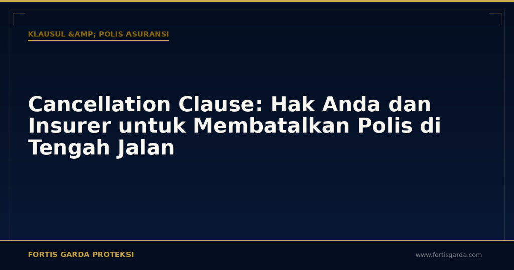 Cancellation Clause: Hak Anda dan Insurer untuk Membatalkan Polis di Tengah Jalan - Klausul & Polis Asuransi | Fortis Garda Proteksi