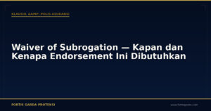 Waiver of Subrogation — Kapan dan Kenapa Endorsement Ini Dibutuhkan - Klausul & Polis Asuransi | Fortis Garda Proteksi