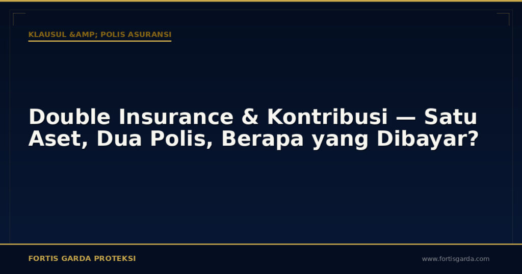Double Insurance & Kontribusi — Satu Aset, Dua Polis, Berapa yang Dibayar? - Klausul & Polis Asuransi | Fortis Garda Proteksi