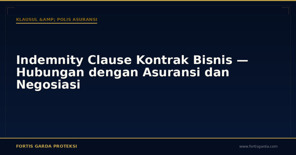 Indemnity Clause Kontrak Bisnis — Hubungan dengan Asuransi dan Negosiasi - Klausul & Polis Asuransi | Fortis Garda Proteksi