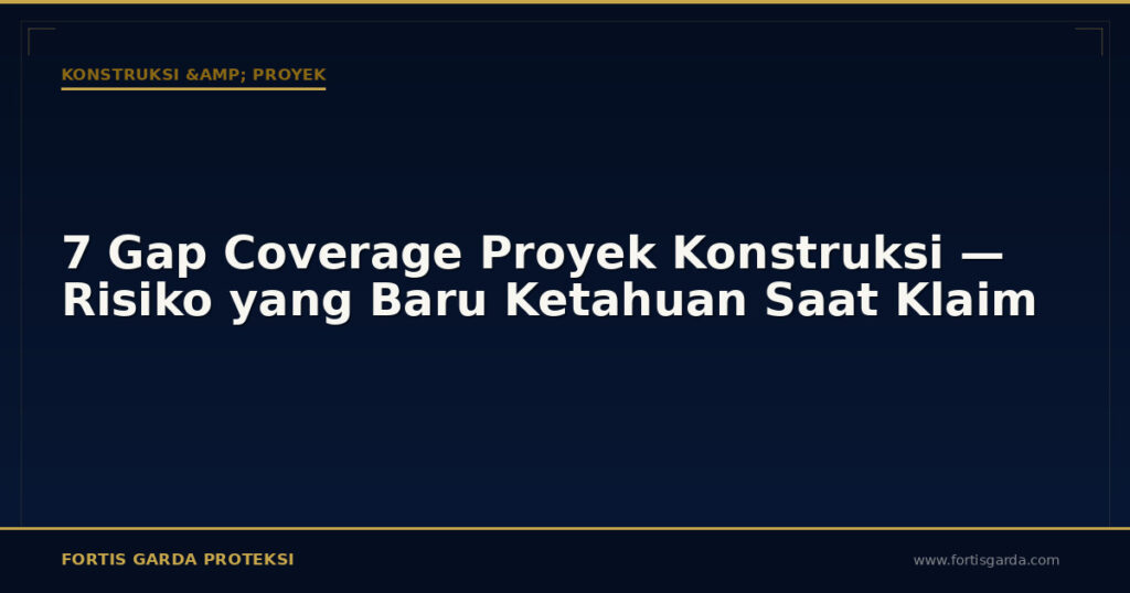 7 Gap Coverage Proyek Konstruksi — Risiko yang Baru Ketahuan Saat Klaim - Konstruksi & Proyek | Fortis Garda Proteksi
