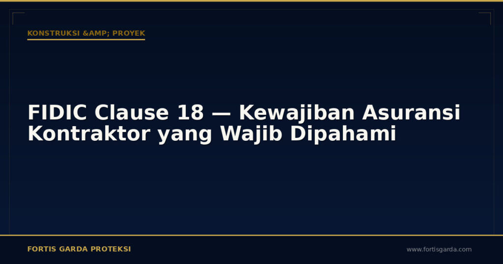 FIDIC Clause 18 — Kewajiban Asuransi Kontraktor yang Wajib Dipahami - Konstruksi & Proyek | Fortis Garda Proteksi