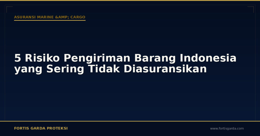 5 Risiko Pengiriman Barang Indonesia yang Sering Tidak Diasuransikan - Asuransi Marine & Cargo | Fortis Garda Proteksi