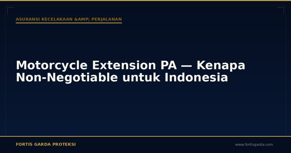 Motorcycle Extension PA — Kenapa Non-Negotiable untuk Indonesia - Asuransi Kecelakaan & Perjalanan | Fortis Garda Proteksi
