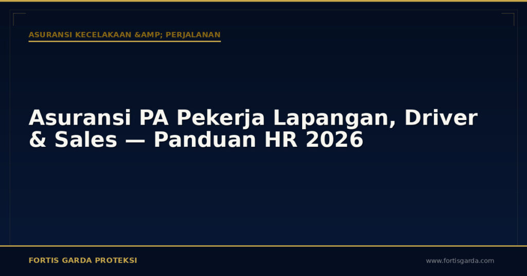 Asuransi PA Pekerja Lapangan, Driver & Sales — Panduan HR 2026 - Asuransi Kecelakaan & Perjalanan | Fortis Garda Proteksi