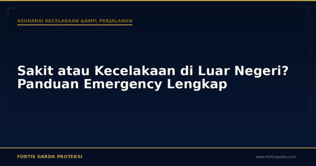 Sakit atau Kecelakaan di Luar Negeri? Panduan Emergency Lengkap - Asuransi Kecelakaan & Perjalanan | Fortis Garda Proteksi