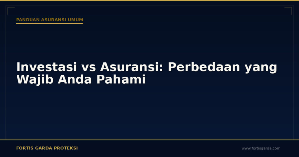 Investasi vs Asuransi: Perbedaan yang Wajib Anda Pahami - Panduan Asuransi Umum | Fortis Garda Proteksi