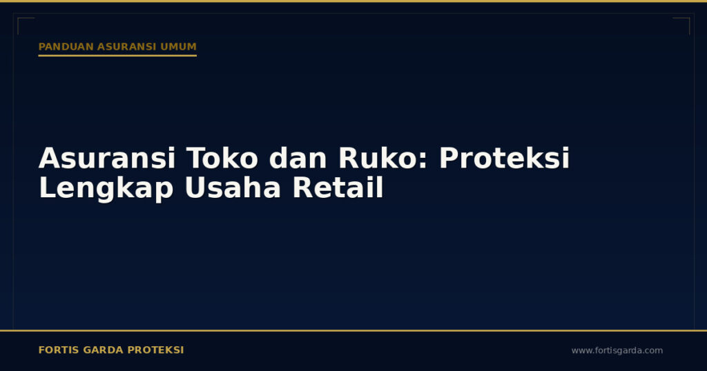 Asuransi Toko dan Ruko: Proteksi Lengkap Usaha Retail - Panduan Asuransi Umum | Fortis Garda Proteksi
