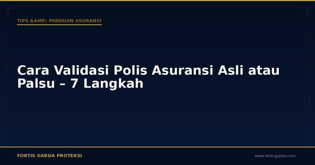 Cara Validasi Polis Asuransi Asli atau Palsu – 7 Langkah - Tips & Panduan Asuransi | Fortis Garda Proteksi