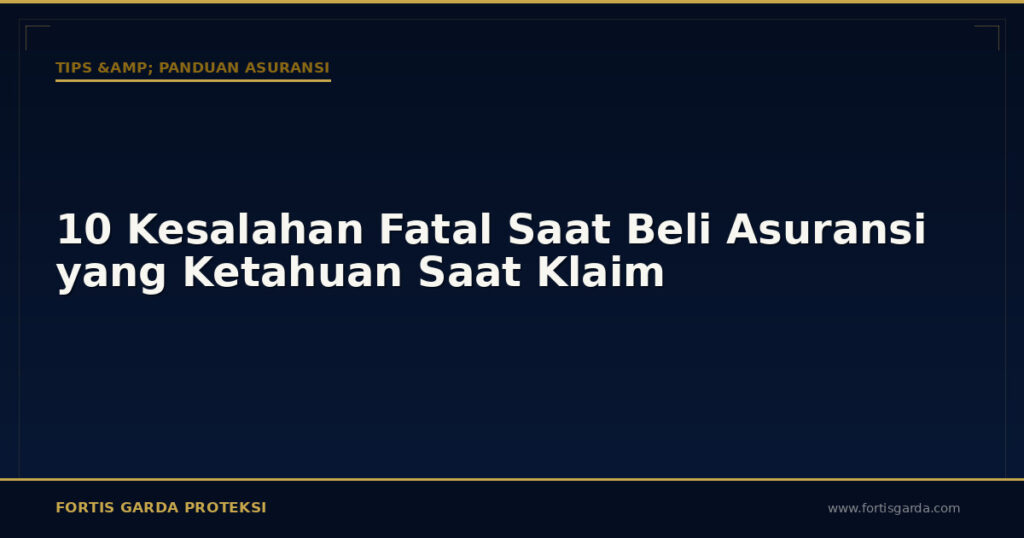 10 Kesalahan Fatal Saat Beli Asuransi yang Ketahuan Saat Klaim - Tips & Panduan Asuransi | Fortis Garda Proteksi