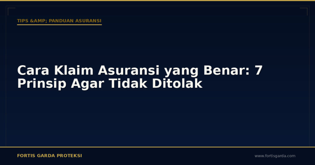 Cara Klaim Asuransi yang Benar: 7 Prinsip Agar Tidak Ditolak - Tips & Panduan Asuransi | Fortis Garda Proteksi