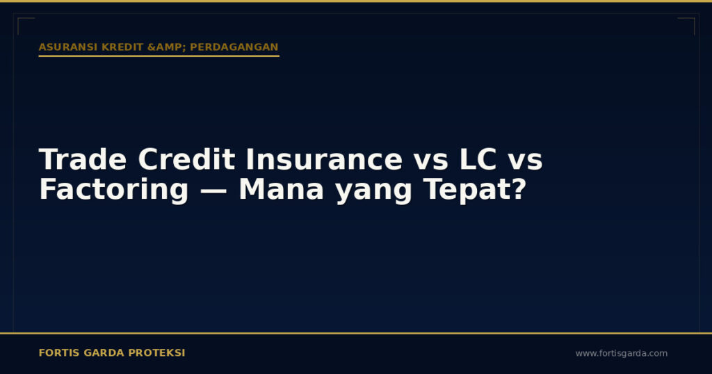 Trade Credit Insurance vs LC vs Factoring — Mana yang Tepat? - Asuransi Kredit & Perdagangan | Fortis Garda Proteksi