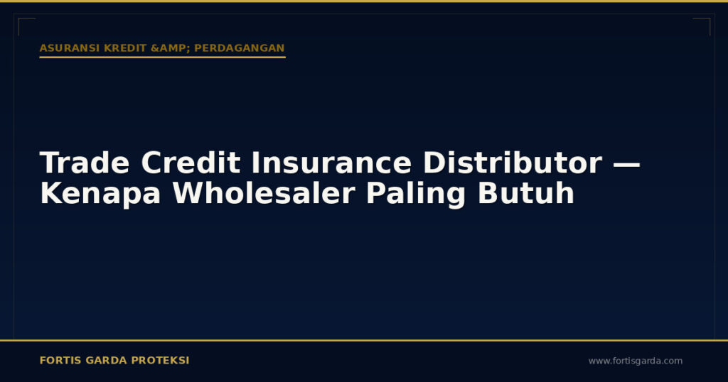 Trade Credit Insurance Distributor — Kenapa Wholesaler Paling Butuh - Asuransi Kredit & Perdagangan | Fortis Garda Proteksi